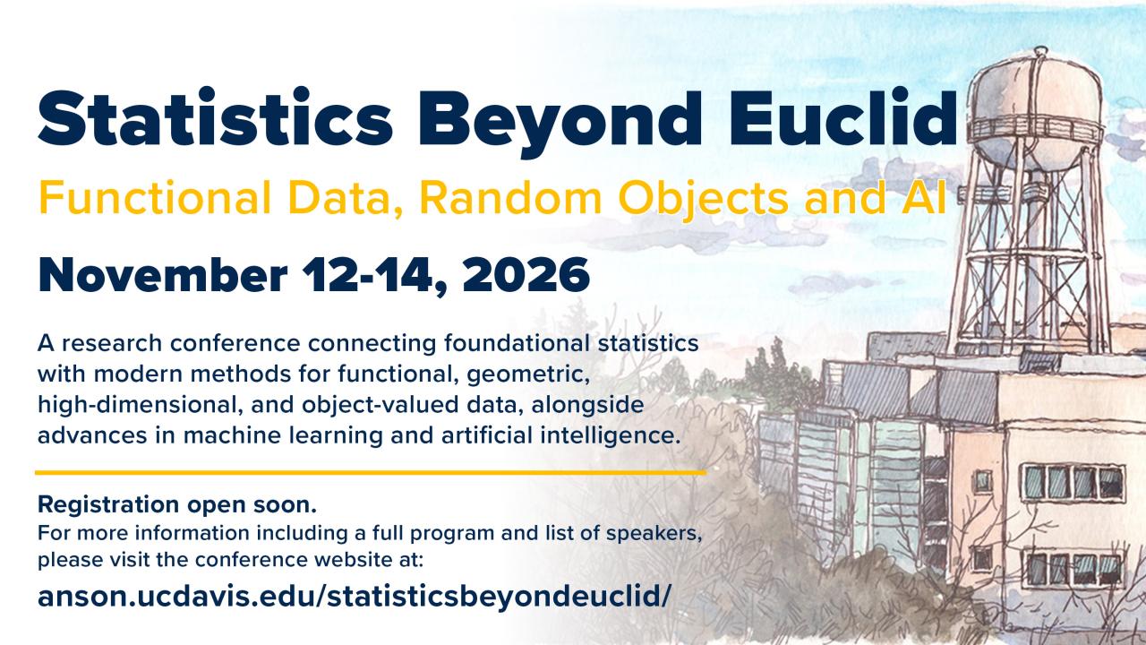 Poster for conference 'Statistics Beyond Euclid', Functional Data and AI, Nov 12–14, 2026 